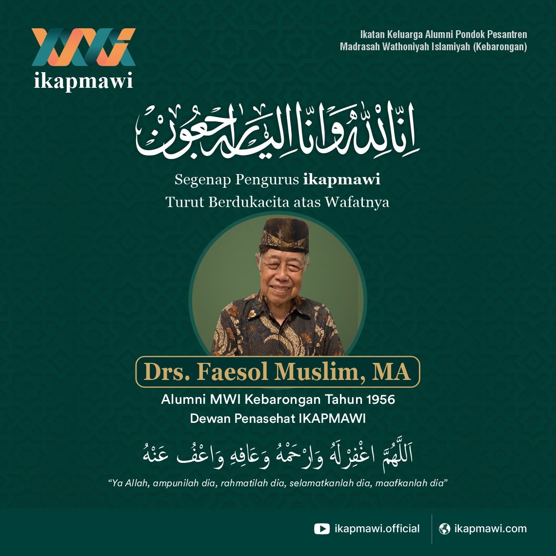 In Memoriam: Selamat Jalan Ustadz Drs. H. Faesol Muslim, MA – Obor Literasi, Akademisi Global, dan Penjaga Marwah Kebarongan
