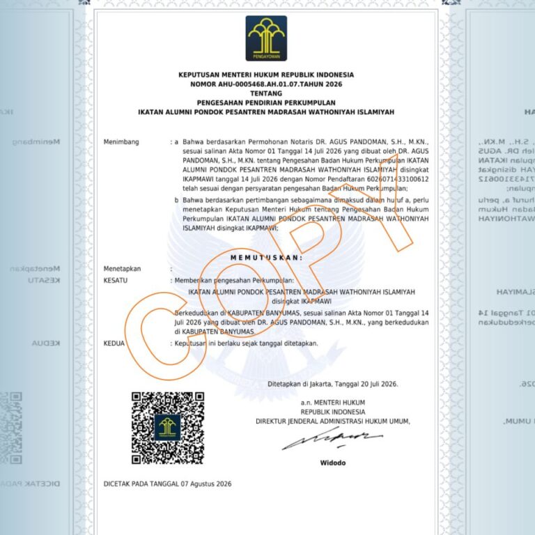 Resmi Berbadan Hukum, IKAPMAWI memasuki Era Tata Kelola Modern